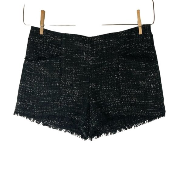 LOFT Pants - LOFT Size 8 Black Tweed Fringe Shorts 4" inseam